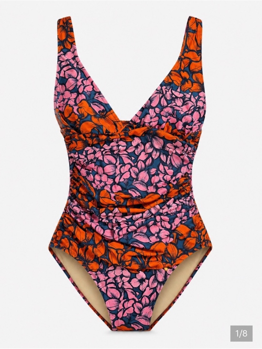 J. Crew Floral One Piece Swimsuit EUC Size 8